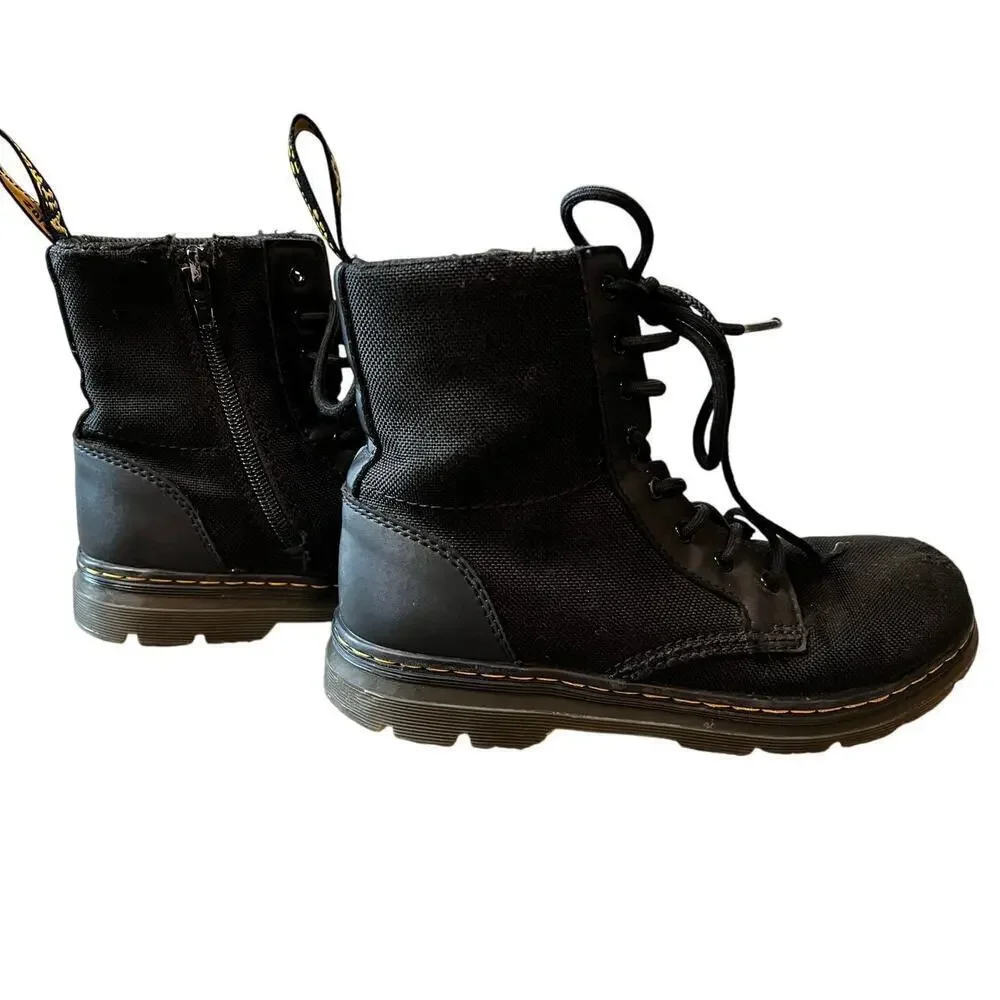 Dr. Martens Junior Combs Extra Tough Poly Casual Boots, Canvas, Size 4, Black